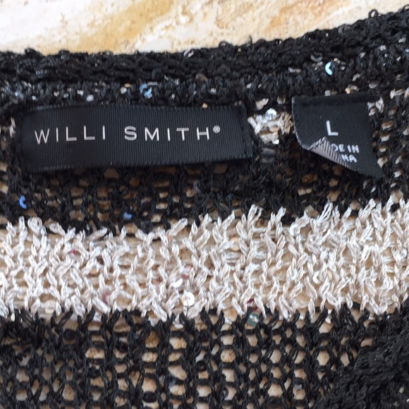 Willi smith beige-black sequin Scoopneck sweater - Picture 3 of 5
